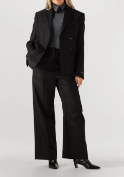 donkergrijze herskind wijde broek powel wool pants