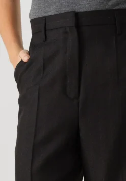 donkergrijze herskind wijde broek powel wool pants