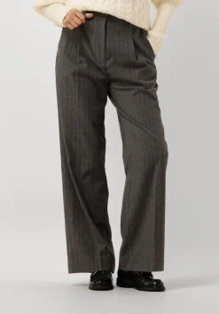 donkergrijze second female pantalon hollanda trousers