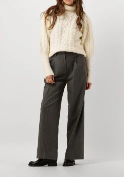 donkergrijze second female pantalon hollanda trousers