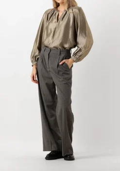 donkergrijze second female pantalon hollanda trousers
