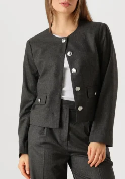 donkergrijze second female blazer wake tailored jacket