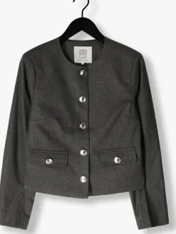 donkergrijze second female blazer wake tailored jacket