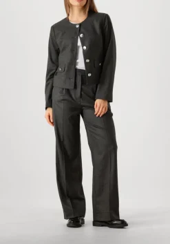 donkergrijze second female pantalon wake trousers