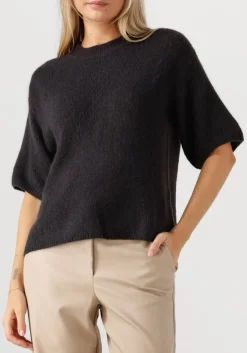 donkergrijze second female trui wanda knit o-neck