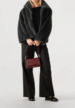 donkergrijze studio ar faux fur jas mara