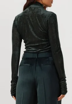 donkergroene dante6 top olya velvet layering mesh top