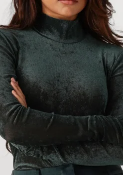 donkergroene dante6 top olya velvet layering mesh top