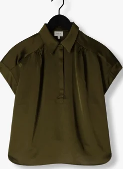 donkergroene dante6 top zijden top