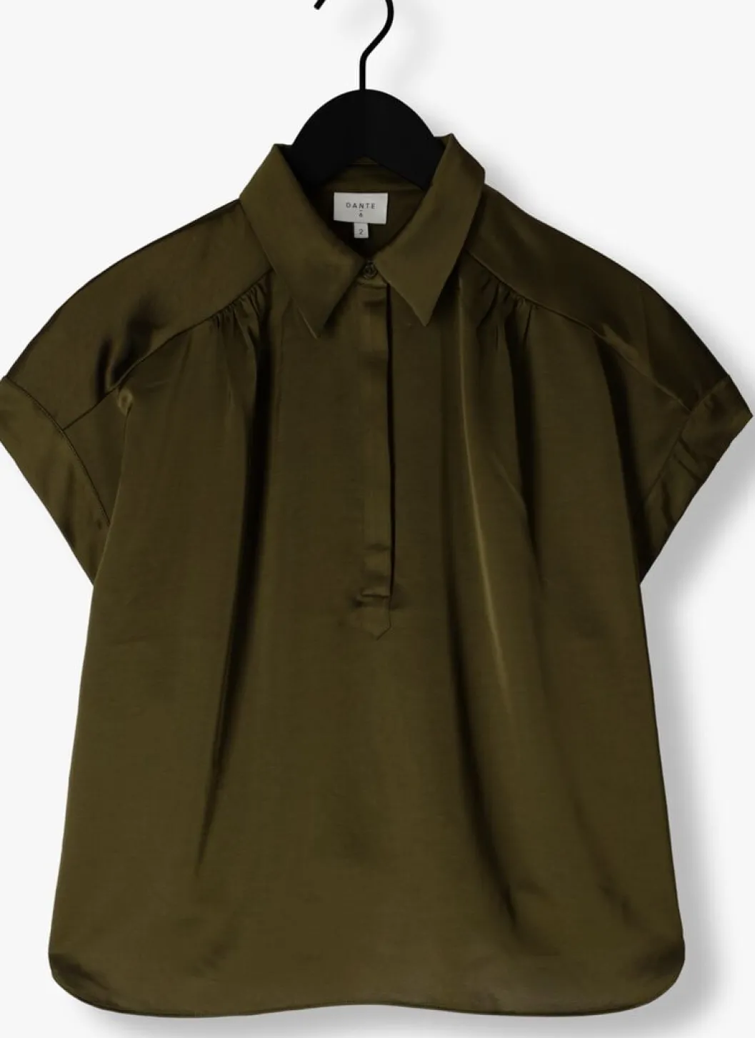 donkergroene dante6 top zijden top