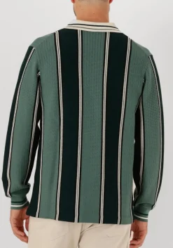 donkergroene filling pieces polo knit football jersey