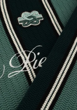 donkergroene filling pieces polo knit football jersey