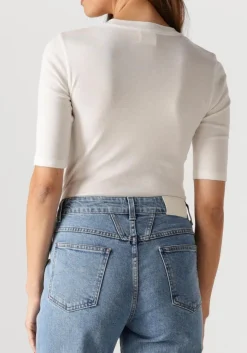 ecru closed top crewneck shortsleeve