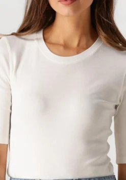 ecru closed top crewneck shortsleeve