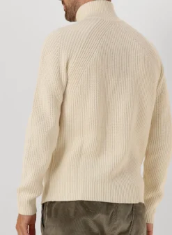 ecru forét trui delta wool zip knit