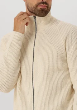 ecru forét trui delta wool zip knit