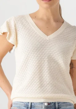ecru mos mosh top mmganna pattern v-neck knit