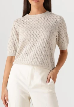 ecru mos mosh t-shirt mmkarin marisol ss linen knit