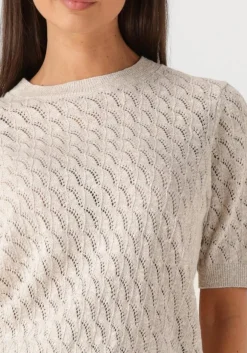 ecru mos mosh t-shirt mmkarin marisol ss linen knit