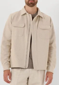 ecru profuomo overshirt overshirt zip herringbone