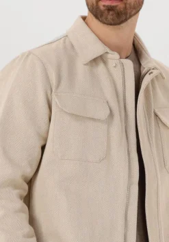 ecru profuomo overshirt overshirt zip herringbone