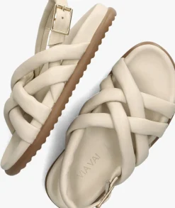 ecru via vai platte sandalen candy kriss