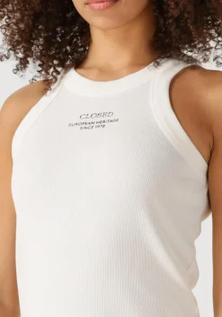 gebroken wit closed top racer tank top