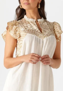 gebroken wit greek archaic kori maxi jurk 231097