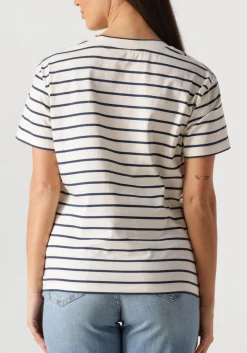 gebroken wit mos mosh t-shirt mmnani v-ss stripe tee