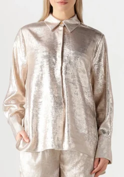 gouden dante6 blouses cathin metallic long shirt