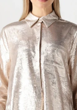 gouden dante6 blouses cathin metallic long shirt