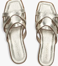 gouden lina locchi slippers led slipper met gesp