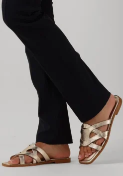 gouden lina locchi slippers led slipper met gesp