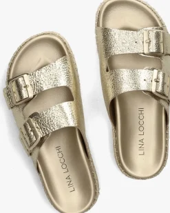 gouden lina locchi slippers met 2 gesp slipper espa zool