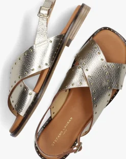 gouden stefano lauran platte sandalen s3115.