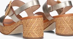 gouden stefano lauran sandalen met hak 24199