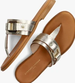 gouden stefano lauran teenslippers met teenslipper
