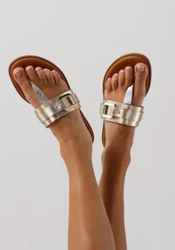 gouden stefano lauran teenslippers met teenslipper