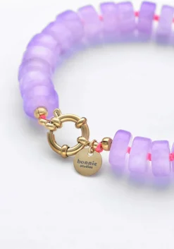 goudkleurig bonnie studios sieraad phil purple bracelet