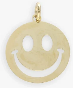 goudkleurig bonnie studios bedels smiley big pendant