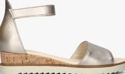 goudkleurig gabor sandalen met hak 780.2