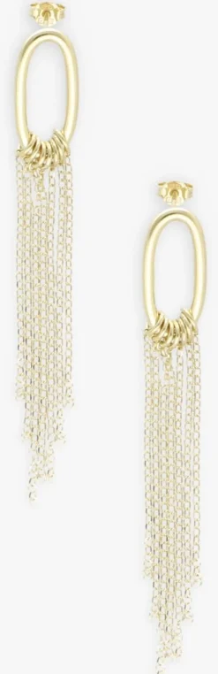 goudkleurig lott. gioielli sieraad cl earring oval tube chain