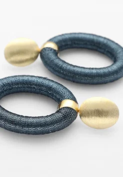 goudkleurig lott. gioielli oorbellen oval with bead threated l