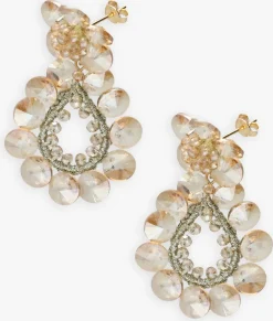 goudkleurig lott. gioielli oorbellen flower double drop