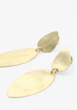 goudkleurig lott. gioielli sieraad stone earrings double