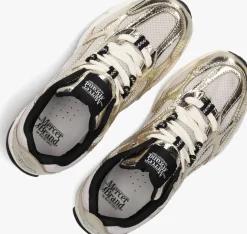goudkleurig mercer amsterdam lage sneakers the re-run cracked