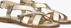 goudkleurig stefano lauran platte sandalen 22757