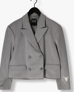 grijze alix the label blazer double breasted blazer