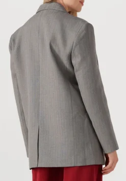 grijze alix the label blazer ladies woven classy grandad blazer