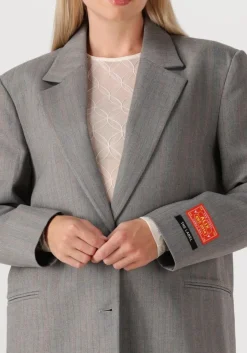 grijze alix the label blazer ladies woven classy grandad blazer